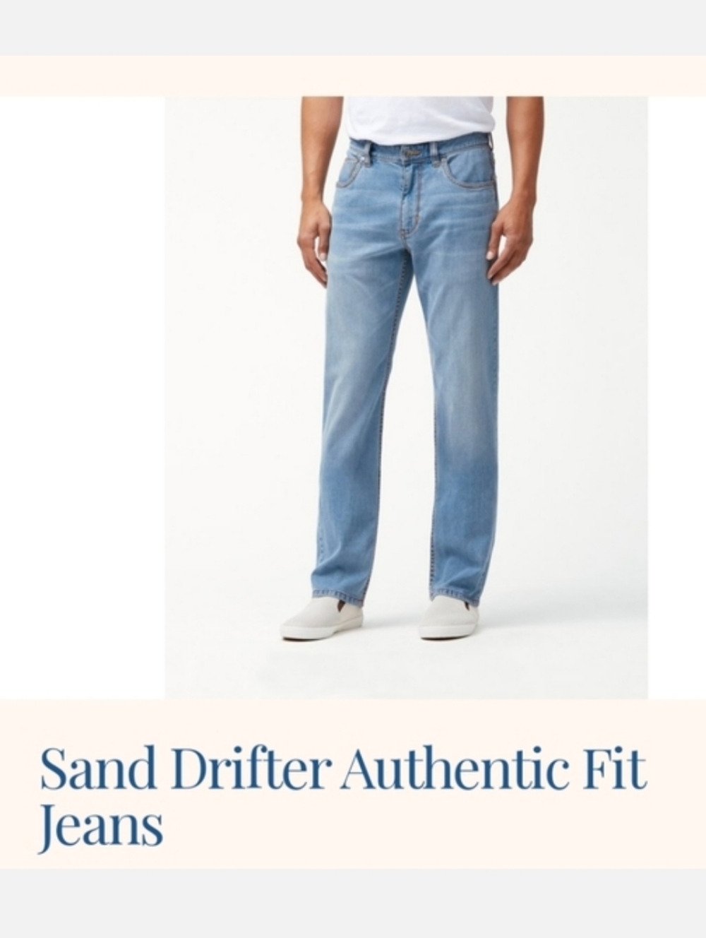 Tommy Bahama Sand Drifter Authentic Fit Light Wash Denim Jeans 35x30
